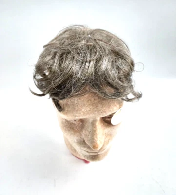 Peça de cabelo frontal curto encaracolado marrom bangs rede por baixo novo fora de P{pacote - Imagem 1 de 4