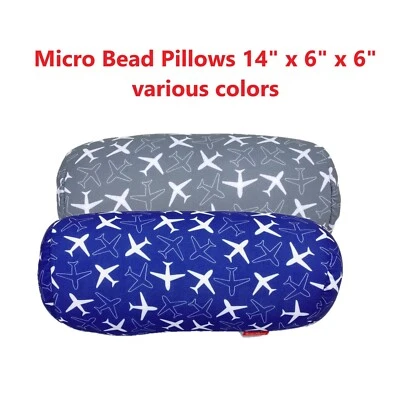 Micro Bead Squishy Bolster Tube Pillow Neck Waist Back Home Decoration 14x6" - Image 1 of 4