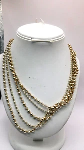 VINTAGE DANA BUCKMAN MULTI-STRAND SILVER BEADED NECKLACE 11 INCHES - Picture 1 of 7