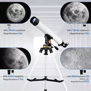 700mm Astronomical Telescope 525X with Phone Adapter for Beginner Moon Watching - Picture 1 of 10