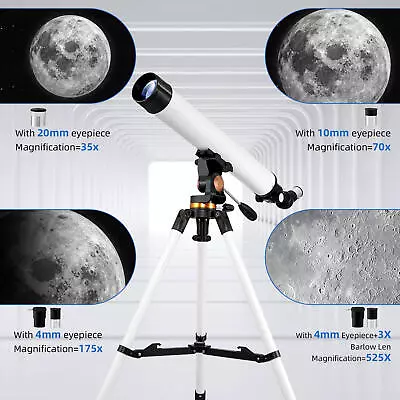 700mm Astronomical Telescope 525X with Phone Adapter for Beginner Moon Watching - Image 1 of 4