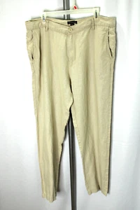 Saks Fifth Avenue 100% Linen Pants Men's Size 36 (Actual 37x32) Beige Pockets - Picture 1 of 8