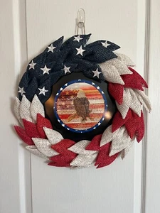 New Handmade American Flag  Front Door Wreath Handmade in USA - Picture 1 of 3
