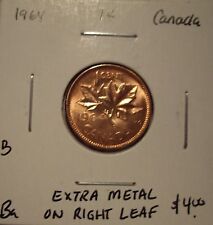B Canada Elizabeth II 1964 Extra Metal Small Cent - BU