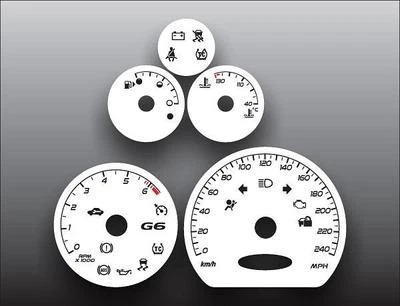 Medidores de cara blanca para Pontiac G6 2005-2008 métrico KPH KMH 7K tach Foto 1 de 4
