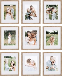 9 Piece Gallery Wall Frame Set, 11X14 Inch, Light Natural - Picture 1 of 6