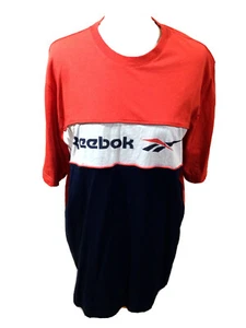 REEBOK Tee Shirt Red White Blue  U.K. Large 44-48” Chest T6308 - Picture 1 of 6