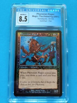 FOIL🌈💀Phyrexian Rager💀🌈Apocalypse | Vintage 2001 MTG | NM++/Mint+ CGC 8.5! - Image 1 of 2