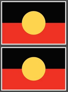 Aboriginal Flag Waterproof Vinyl 2PK Car Sticker, Book, Toolbox + Free Sticker - Picture 1 of 9