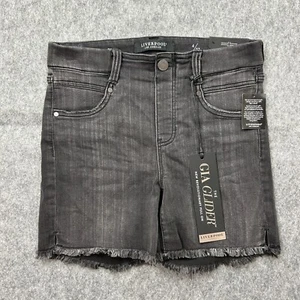 Liverpool Gia Glider Pull On Cut Off Shorts Women's Size 4 / 27 Black Denim NWT - Picture 1 of 15