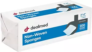 Dealmed Vlies-Mullschwämme - 200 Stück, 4-lagig, 3 x 3 Zoll Allzweck-Nicht-St - Bild 1 von 12