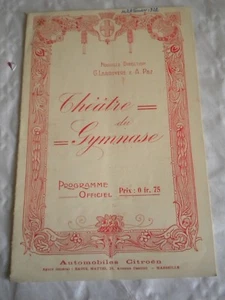 Programa de colección Theatre du Gymnase Marsella 8 de febrero de 1922 La Petite Chocolatiere - Imagen 1 de 5