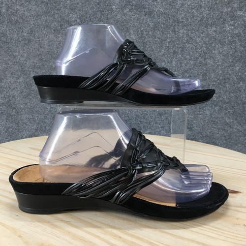 Sandali Clarks Artisan donna 10 M perizoma tobi nero pelle punta comodi