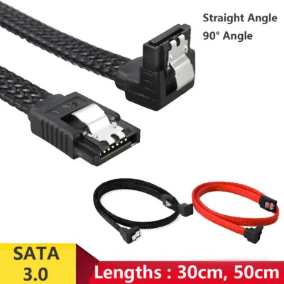 SATA 3 III 3.0 Data Cable Adapter 6Gbps for HDD SSD Angle Hard Drive Lead Clip - Image 1 of 4