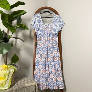 Abito midi Ro’s Garden XL 100% cotone Jenna a strati floreale - Foto 1 di 9