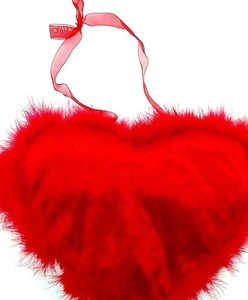 Throw Pillow Fluffy Plush LOVE.. Red - Picture 1 of 12