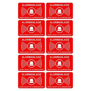 10 x Aufkleber | Alarm | Alarmgesichert | Alarmanlage | Sicherheit | 5 cm x 3 cm - Bild 1 von 2