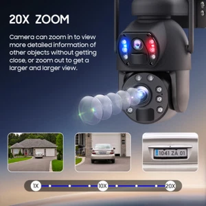 Telecamera Wifi ad energia solare sicurezza 20X zoom 8MP PTZ Ultra HD casa esterno cam - Foto 1 di 16