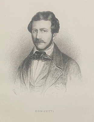 Gaetano Maria Donizetti (1797-1848) Komponist Musik Italien Gravur 1860 - Bild 1 von 4