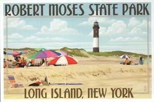 Robert Moses State Park Long Island New York Fire Island Lighthouse NY, Postcard - Picture 1 of 2