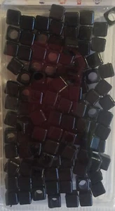 Black acrylic cube-shaped beads for hair and crafts - Picture 1 of 1