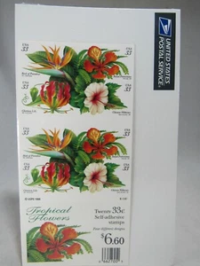 Tropical Flowers US stamps 33c 1998 in original packaging form post office - Picture 1 of 5