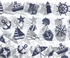 Nautical Tissue Paper - Boats - Fish - Sea # 209 --- 10 Large Sheets - Picture 1 of 2
