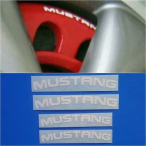 Mustang Brake Calipers HIGH TEMP Decals Sticker Set of 4 Decals (White) - Picture 1 of 1