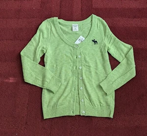 NWT Vintage Women Abercrombie & Fitch A&F cardigan sweater slim fit 100% cotton - Picture 1 of 3