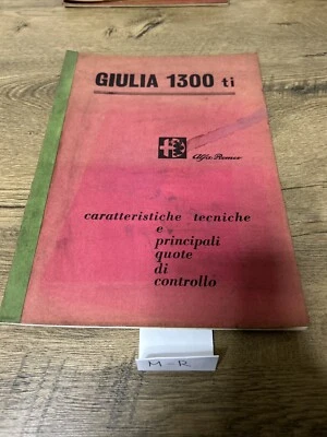 ALFA ROMEO Giulia 1300 TI CARATTERISTICHE TECNICHE e quote di controllo - Immagine 1 di 4