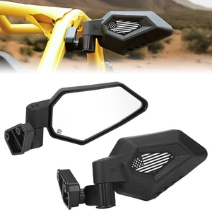UTV Rear View Side Mirrors Auto Fold Reset Spring Back for Can Am Maverick R Max - Picture 1 of 8