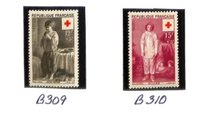 France, Postage Stamp, #B309-B310 Mint LH, 1956 Red Cross - Picture 1 of 1