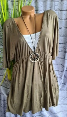 BeachTime Tunika Kleid Strandkleid Gr. 38 bis 52 Tunikakleid 2 in 1 Effekt (149) - Bild 1 von 4