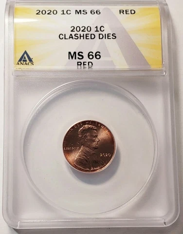 2020 LINCOLN CENT-MINT ERROR-CLASHED DIES MS66 RED Cover