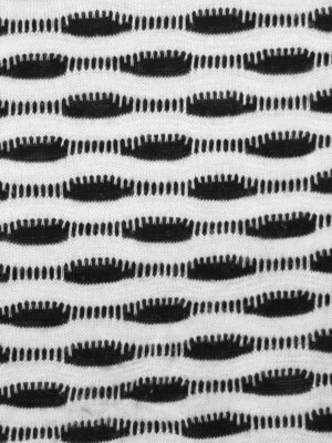 Jersey Knit Pucker preto e branco rayon poli por jarda   - Imagem 1 de 2