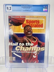 July 4, 1994 HAKEEM OLAJUWON NBA Champs Sports Illustrated NO LABEL CGC 9.2 - Picture 1 of 3