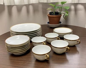 Set of 26 Bassett Limoges Austria White China Gold Rim Plates Bowls And Tea Cups - Picture 1 of 15