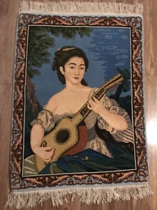 Vintage Wandteppich/Wandbehang - Gräfin von Mirabeau (Madame Lebrun) - 51" x 33 - Bild 1 von 3