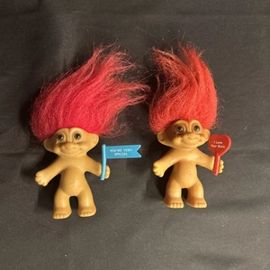 Vintage Lot 2 Russ Troll Puppen I Love Your Buns You’re Very Special Figuren - Bild 1 von 4