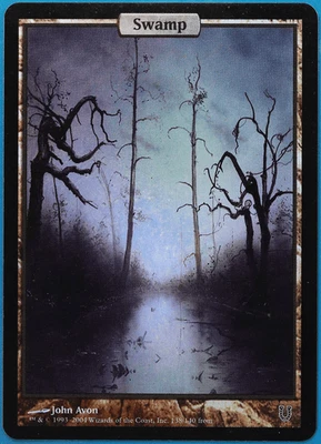 Swamp FOIL Unhinged HEAVILY PLD Textless Extended / Full Art (498844) ABUGames - Image 1 of 2