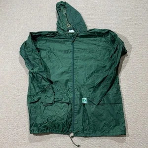 Vintage Helly Hansen Jacket Mens XL Green Pac A Mac Shell Rain Anorak Festival - Picture 1 of 12