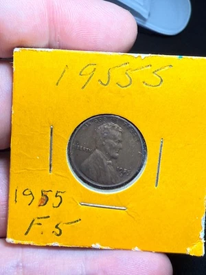 Moneda de error de centavo Lincoln 1955 S de Estados Unidos Foto 1 de 2