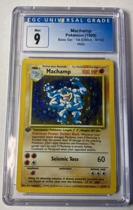 CGC 9 MINT Machamp 1999 Base Set 1st Edition 8/102 Holo Pokemon Card - Picture 1 of 3
