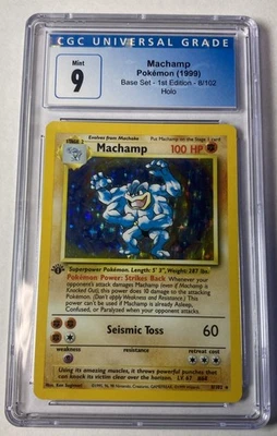 CGC 9 MINT Machamp 1999 Base Set 1st Edition 8/102 Holo Pokemon Card - Image 1 of 3