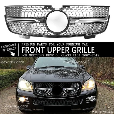 Chrome Black Bumper Grille Upper Grill For Mercedes Benz GL-Class X164 2007-2012 Foto 1 de 4