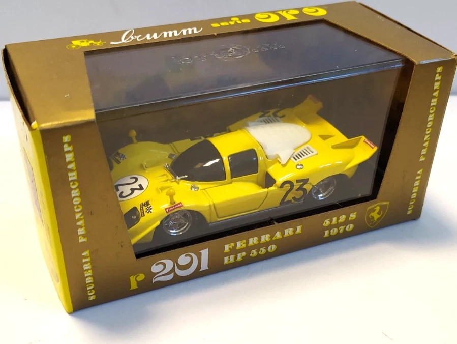 BRUMM 1:43 AUTO DIE CAST FERRARI  512 S HP 550 #23  1970 GIALLO   ART  R 201 - Immagine 1 di 2