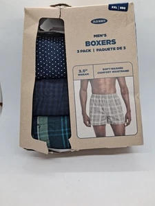 Paquete de 3 calzoncillos boxer Old Navy para hombre lavados suaves multicolores talla XXL NUEVOS CON ETIQUETAS - Imagen 1 de 6