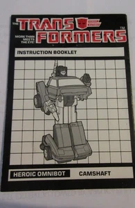 HASBRO TRANSFORMERS INSTRUCTION BOOKLET HEROIC OMINBOT CAMSHAFT - Picture 1 of 1