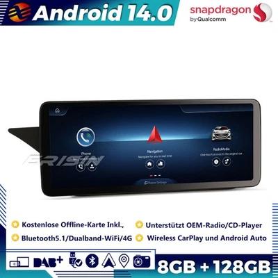Qualcomm Android 14 Autoradio GPS CarPlay Mercedes E Klasse W212 S212 NTG 4.5 - Bild 1 von 4