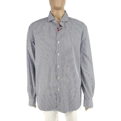 DANIEL CREMIEUX Men Blue Striped Long Sleeves Shirt Size 2XL XXL - Image 1 of 4